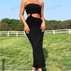 SHEIN cut out split thigh tube dress